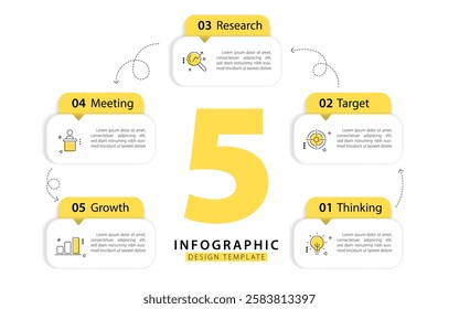 Timeline Creator infographic template. 5 Step timeline journey, calendar Flat simple infographics design template. presentation graph. Business concept with 5 options, gantt vector illustration.