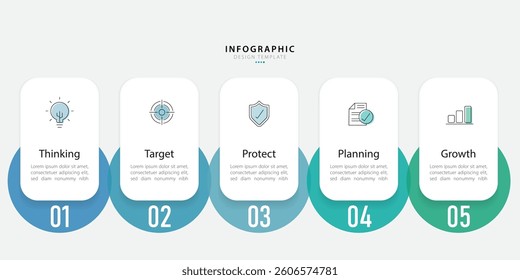 Timeline Creator infographic template. 5 Step timeline journey, calendar Flat simple infographics design template. presentation graph. Business concept with 5 options, vector illustration.