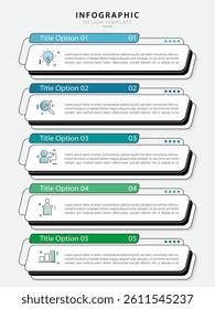 Timeline Creator infographic template. 5 Step timeline journey, calendar Flat simple infographics design template. presentation graph. Business concept with 5 options, vector illustration.