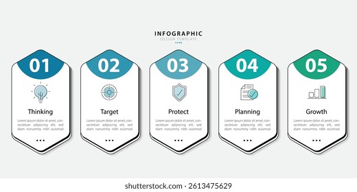Timeline Creator infographic template. 5 Step timeline journey, calendar Flat simple infographics design template. presentation graph. Business concept with 5 options, vector illustration.