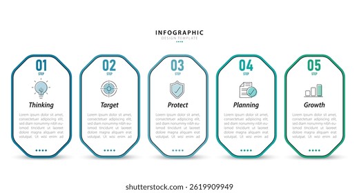 Modelo de infográfico do Criador de Linha do Tempo. 5 Passo jornada de linha do tempo, calendário Modelo simples de design de infográficos. gráfico de apresentação. Conceito de negócios com 5 opções, ilustração vetorial.