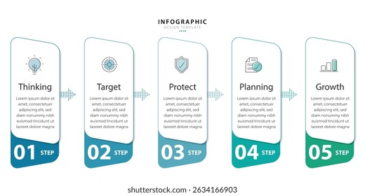 Modelo de infográfico do Criador de Linha do Tempo. 5 Passo jornada de linha do tempo, calendário Modelo simples de design de infográficos. gráfico de apresentação. Conceito de negócios com 5 opções, ilustração vetorial.