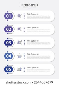 Timeline Creator infographic template. 5 Step timeline journey, calendar Flat simple infographics design template. presentation graph. Business concept with 5 options, gantt vector illustration.