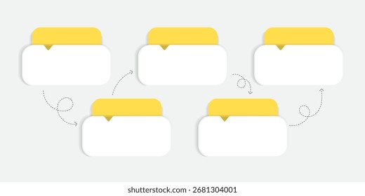 Modelo de infográfico do Criador de Linha do Tempo. 5 Passo jornada de linha do tempo, calendário Modelo simples de design de infográficos. gráfico de apresentação. Conceito de negócios com 5 opções, ilustração de vetor amarelo.