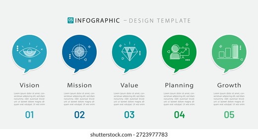 Infografik-Vorlage für den Zeitleistenersteller. 5 Schritt Zeitleiste Reise, Kalender Flache einfache Infografik Design-Vorlage. Präsentationsdiagramm. Geschäftskonzept mit 5 Optionen, Vektorgrafik.