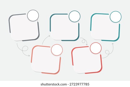 Modelo de infográfico do Criador de Linha do Tempo. 5 Passo jornada de linha do tempo, calendário Modelo simples de design de infográficos. gráfico de apresentação. Conceito de negócios com 5 opções, ilustração de vetor de gantt.