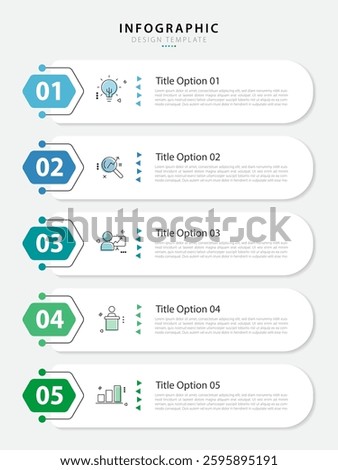 Timeline Creator infographic template. 5 Step timeline journey, calendar Flat simple infographics design template. presentation graph. Business concept with 5 options, gantt vector illustration.
