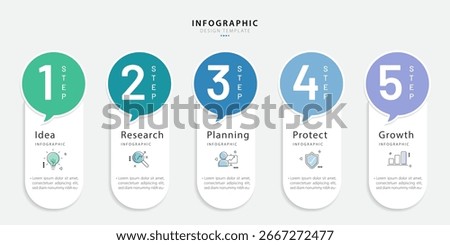 Timeline Creator infographic template. 5 Step timeline journey, calendar Flat simple infographics design template. presentation graph. Business concept with 5 options, gantt vector illustration.