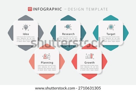 Timeline Creator infographic template. 5 Step timeline journey, calendar Flat simple infographics design template. presentation graph. Business concept with 5 options, vector illustration.