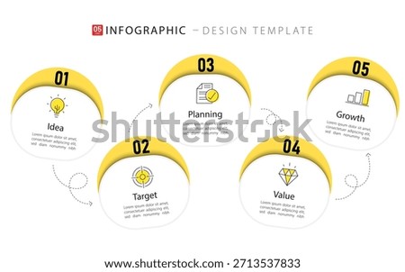 Timeline Creator infographic template. 5 Step timeline journey, calendar Flat simple infographics design template. presentation graph. Business concept with 5 options, vector illustration.