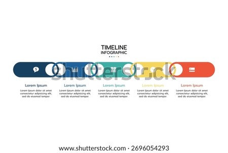 Timeline Creator infographic template. 5-step timeline journey, icons simple infographics design template. presentation graph. Business concept with 5 options. vector illustration.