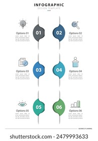 Timeline Creator infographic template. 6 Step timeline journey, calendar Flat simple infographics design template. presentation graph. Business concept with 6 options, pyramid vector illustration.