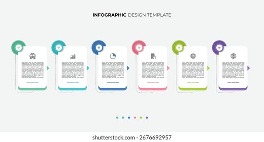 Timeline Creator infographic template. 6 Step timeline journey, calendar Flat simple infographics design template