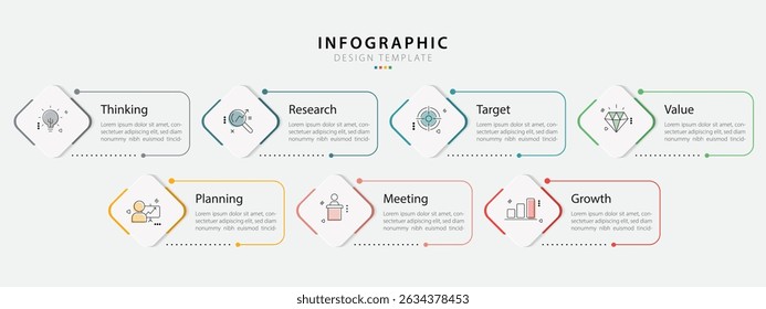 Modelo de infográfico do Criador de Linha do Tempo. 7 Passo viagem de linha do tempo, calendário Modelo simples de design de infográficos. gráfico de apresentação. Conceito de negócios com 7 opções, ilustração vetorial.