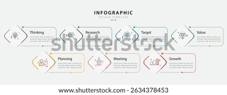 Timeline Creator infographic template. 7 Step timeline journey, calendar Flat simple infographics design template. presentation graph. Business concept with 7 options, vector illustration.