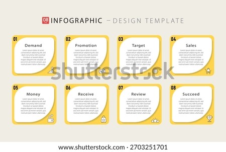 Timeline Creator infographic template. 8 Step timeline journey, calendar Flat simple infographics design template. presentation graph. Business concept with 8 options, gantt vector illustration.