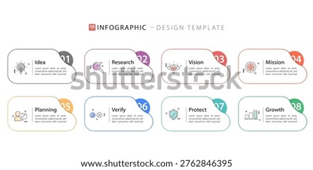 Timeline Creator infographic template. 8 Step timeline journey, calendar Flat simple infographics design template. presentation graph. Business concept with 8 options, gantt vector illustration.
