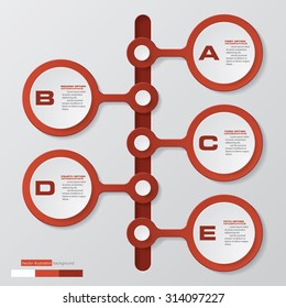 timeline description. 5 steps timeline infographic with global map background for business design