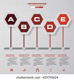 timeline description. 5 steps timeline infographic for business design