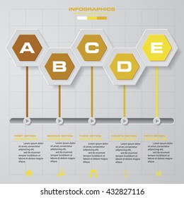 timeline description. 5 steps timeline infographic for business design