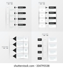 timeline design 4 item  black and white color