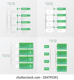 timeline design 4 item green  gradient color