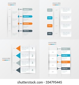 timeline design 4 item  Orange , blue, gray color