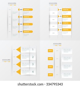timeline design 4 item  yellow color