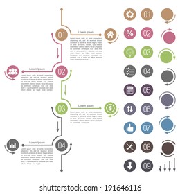 Timeline design elements set, vector eps10 illustration