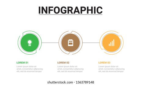 Timeline design infographic template with 3 option.Business concept.Vector illustration.