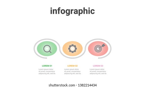 Timeline design infographic template with 3 option step or process.Vector illustration.