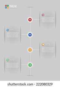 Timeline design on the grey background. Eps 10 vector file.