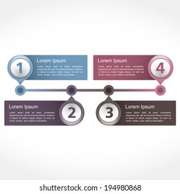 Timeline design template with four elements, vector eps10 illustration