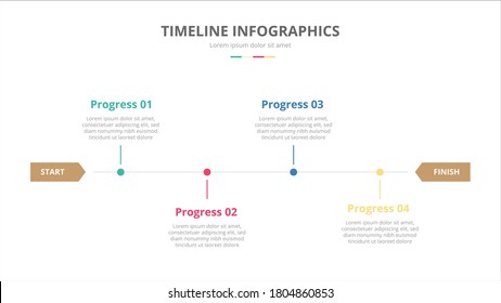 timeline diagrams concept for infographics with 4 steps process with modern flat style