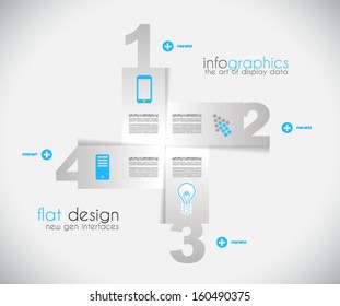 Timeline to display your data in order with Infographic elements technology icons,  graphs,world map and so on. Ideal for statistic data display.