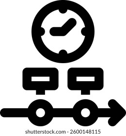 Timeline, Duration, Milestone Outline Icon

