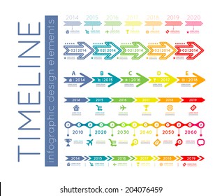 Timeline element vector infographic on white background