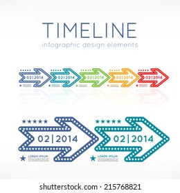 Timeline element vector infographic on light grey background