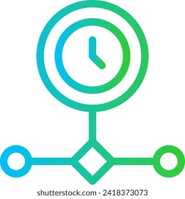 Timeline event planning icon with blue and green gradient outline style. presentation, timeline, line, business, template, step, diagram. Vector illustration