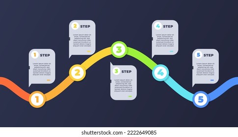 Timeline with execution points. Workflow infographics. Vector illustration
