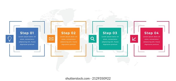 timeline four steps infographics template design