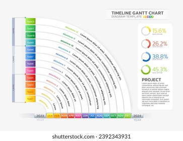 timeline gantt chart infographic template background