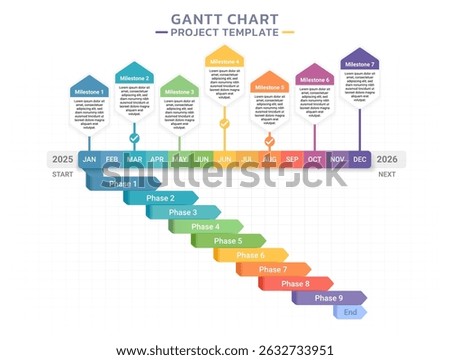 Timeline gantt chart infographic template background 