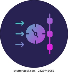 Timeline Glyph Circle Gradient Icon