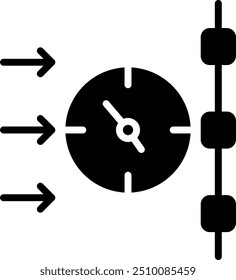 Design de ícone de vetor de glifo de linha do tempo