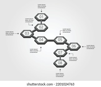 timeline graph chart template for infographic for presentation for 8 element
