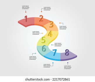 timeline graph chart template for infographic for presentation for 8 element
