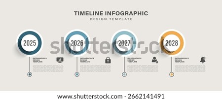 Timeline horizontal infographic template. Four processes or steps business and marketing infographic Stock photo © 