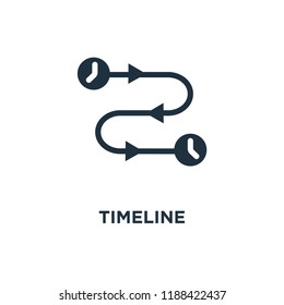 Timeline icon. Black filled vector illustration. Timeline symbol on white background. Can be used in web and mobile.