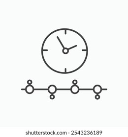 Timeline icon in black outlined and solid.